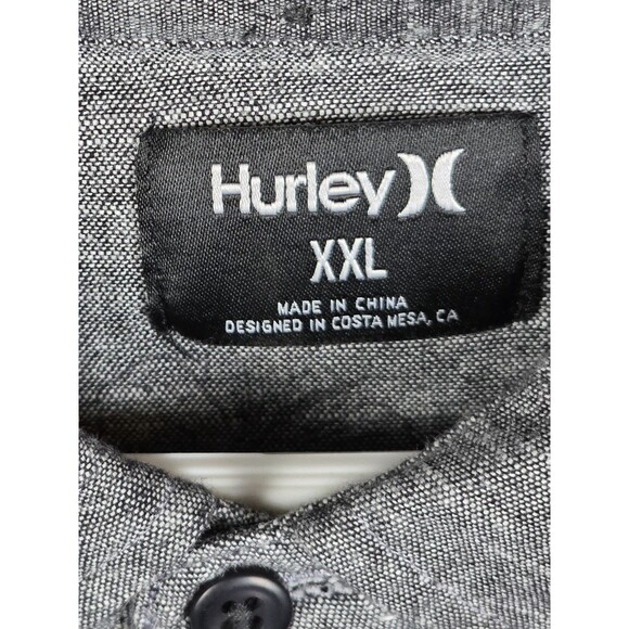 Hurley Size Men's XXL Gray Pineapple Stretch Short Sleeve Shirt - Picture 3 of 8